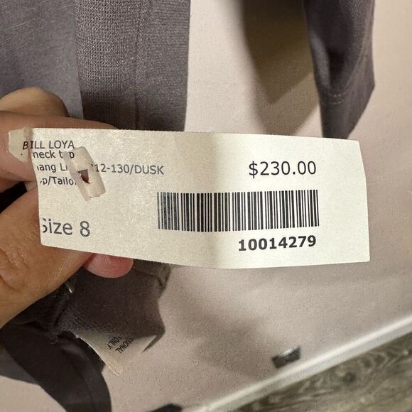 New with tags Charles Chang-Lima Grey Top with Stripe on Sleeve - Picture 6 of 8